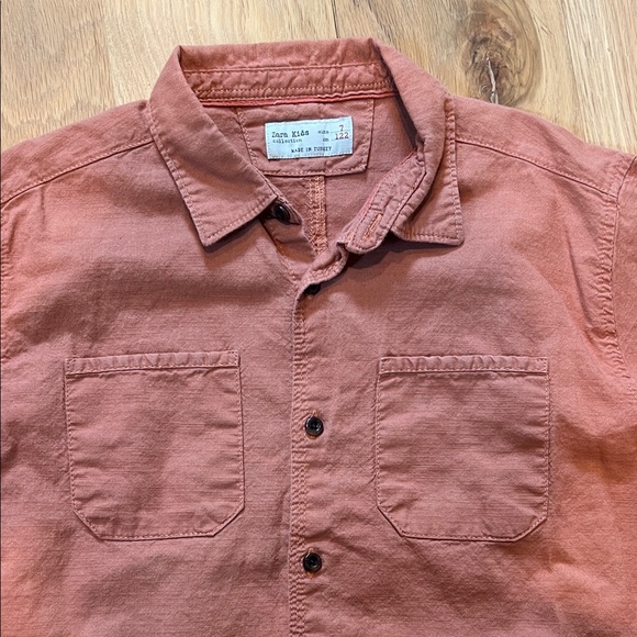 Zara Kids Rust Button-Down Shirt - Picture 3 of 6